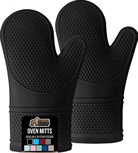 Gorilla Grip Heat Resistant Silicone Waterproof Flexible Gloves for Cooking and BBQ