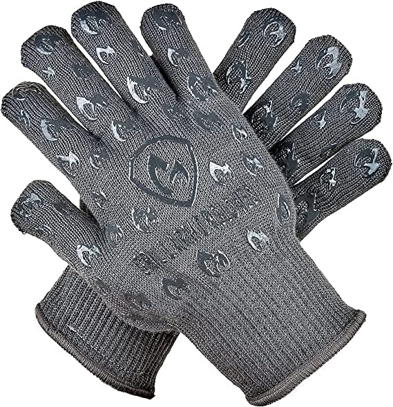 Grill Armor Extreme Heat Resistant BBQ Gloves with Fingers for Cooking