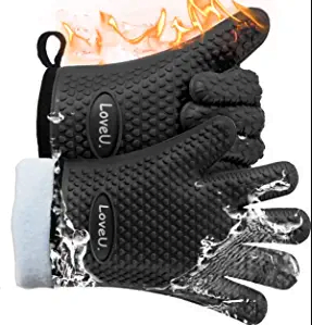 Loveuing Silicone and Cotton Kitchen Oven Gloves