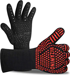 MVZAWINO Premium BBQ Durable Extreme Heat Resistant Oven Gloves