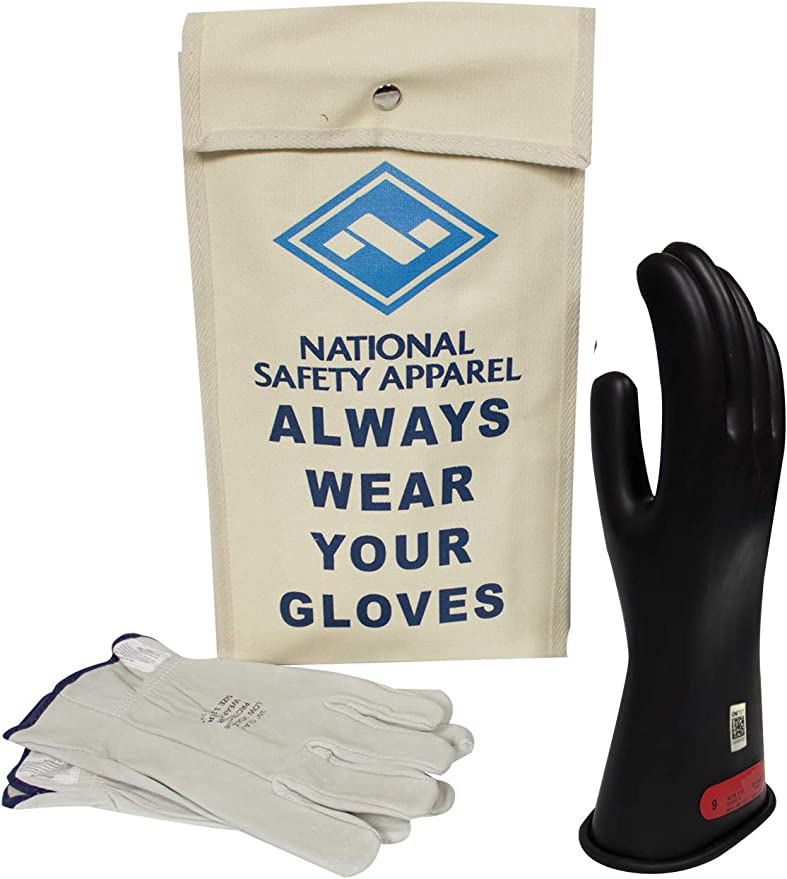 National Safety Apparel Class 0 Black Rubber Voltage Insulating Glove Kit