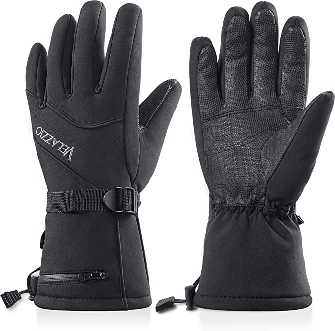 VELAZZIO Waterproof Breathable Snowboard Ski Winter Gloves for Men & Women