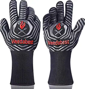 WEEDABEST Long Heat Resistant Cooking Oven Gloves for Grill