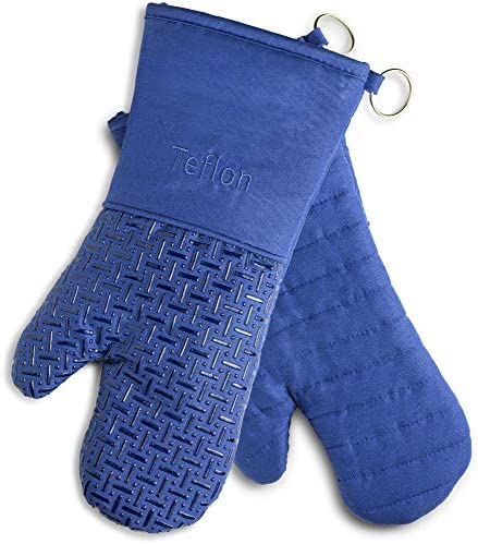 XLNT Extra Long Heat Resistant Water Repellent Oven Mitts for Cooking