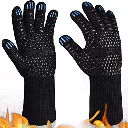YUXIER BBQ Grill Extreme Heat Resistant Oven Mitts for Cooking